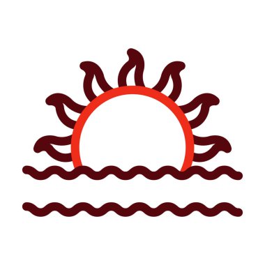 Kişisel ve ticari kullanım için Sunset Glyph İki Renk Simgesi
