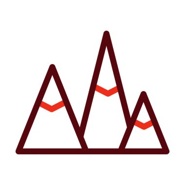 Kişisel ve Ticari Kullanım İçin Dağ Kabartması İki Renk Simgesi