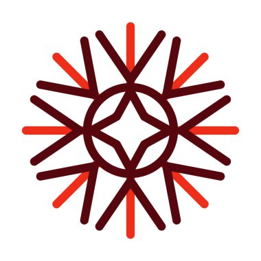 Kişisel ve ticari kullanım için Kar Tanesi Kabartması İki Renk Simgesi