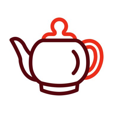 Kişisel ve ticari kullanım için Çaydanlık Sembolü İki Renk Simgesi