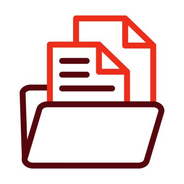 Kişisel ve Ticari Kullanım İçin Dosya Kabartma İki Renk Simgesi