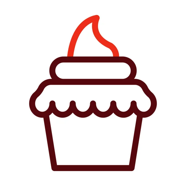 Cupcake Glyph个人和商业用途的双色图标 — 图库矢量图片