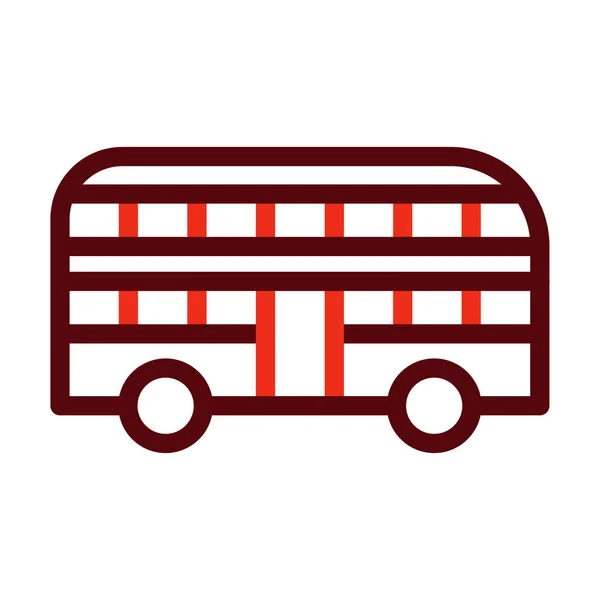 Glifo Autobús Doble Icono Dos Colores Para Uso Personal Comercial — Vector de stock