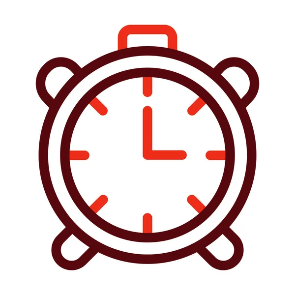 Alarm Clock Glyph Two Color Icon Personal Commercial Use — Stok Vektör