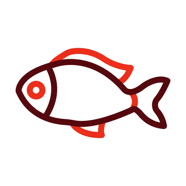 Fish Glyph Two Color Icon Personal Commercial Use — Stock Vector
