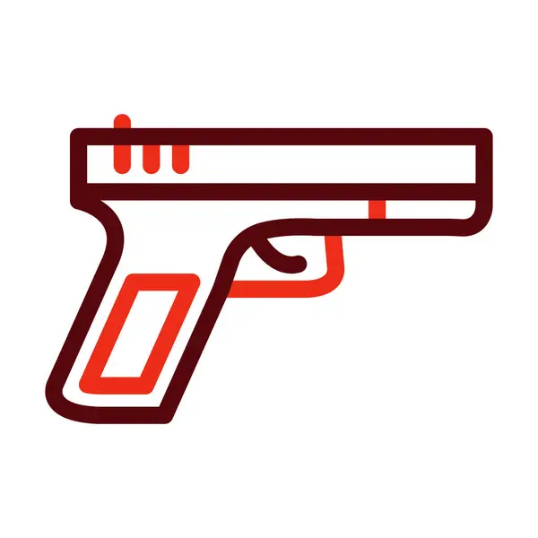 Gun Glyph Дві Кольорові Піктограми Особистого Комерційного Використання — стоковий вектор