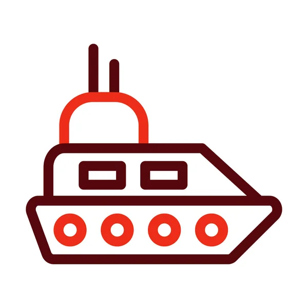 Yacht Glyph Two Color Icon Voor Persoonlijk Commercieel Gebruik — Stockvector