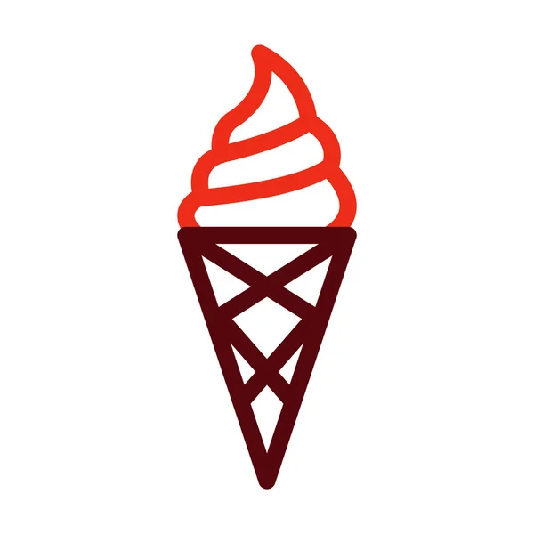 Ice Cream Glyph Dwóch Kolorów Ikona Użytku Osobistego Komercyjnego — Wektor stockowy