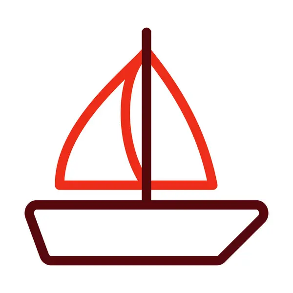 Парусная Лодка Глиф Два Цвета Значок Личного Коммерческого Использования — стоковый вектор