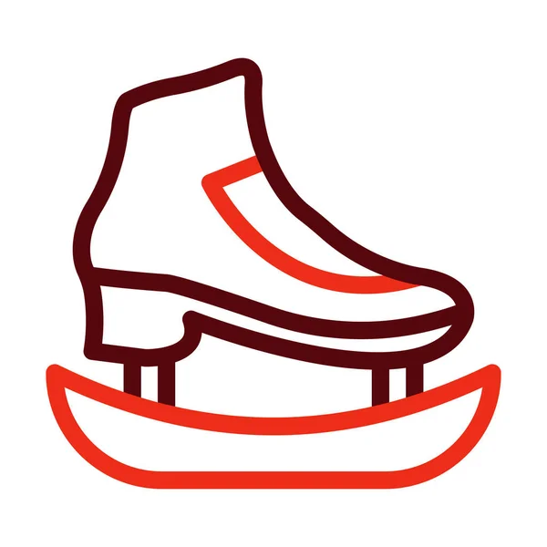 個人的および商業使用のための氷のスケートのグリフ2色のアイコン — ストックベクタ