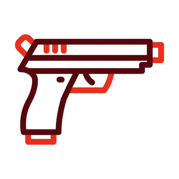 Pistol Glyph Två Färg Ikon För Personligt Och Kommersiellt Bruk — Stock vektor