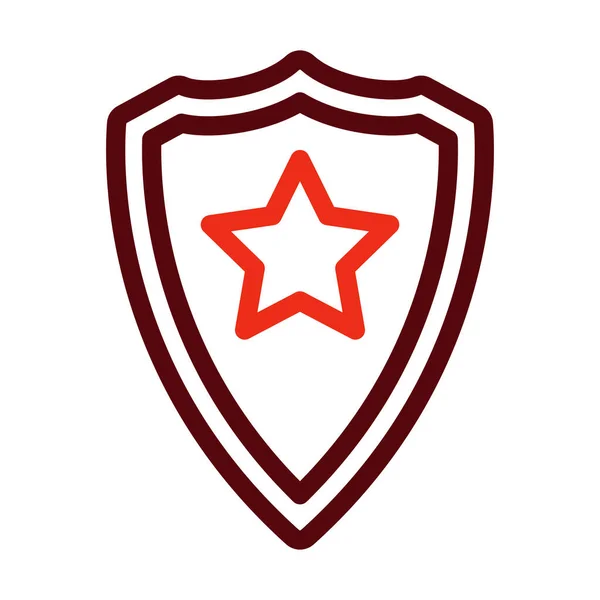 Policejní Odznak Glyph Dvě Barevné Ikony Pro Osobní Komerční Použití — Stockový vektor