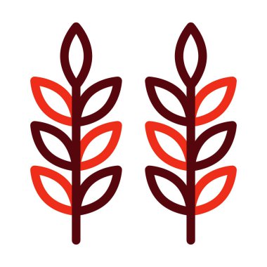 Kişisel ve ticari kullanım için buğday kabartması iki renk simgesi