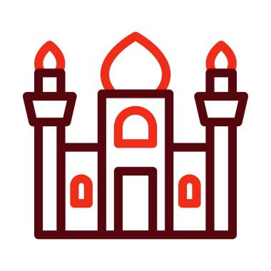 Kişisel ve Ticari Kullanım İçin Cami Sembolü İki Renk Simgesi