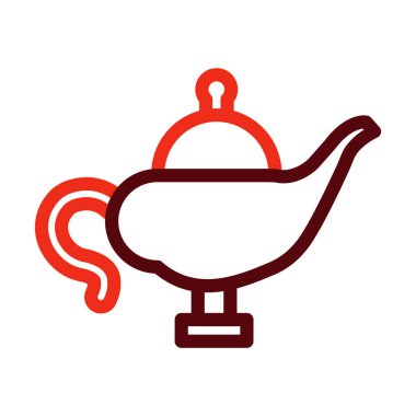 Kişisel ve ticari kullanım için Sihirli Lamba Kabartma İki Renk Simgesi