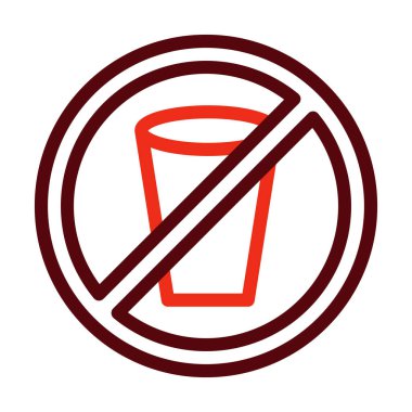 Kişisel ve ticari kullanım için İki Renk Simgesi İçmek Yok