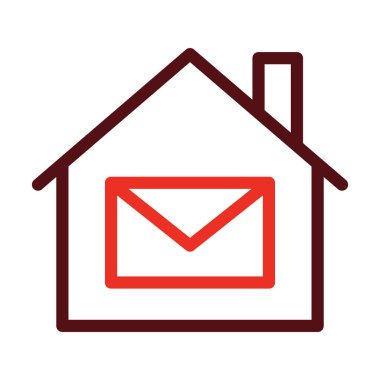 Kişisel ve ticari kullanım için Ev Posta Kabartması İki Renk Simgesi