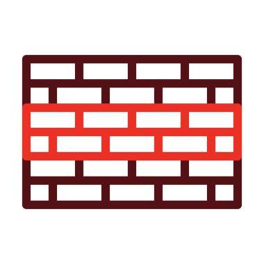 Kişisel ve Ticari Kullanım İçin Tuğla Duvarı Sembolü İki Renk Simgesi