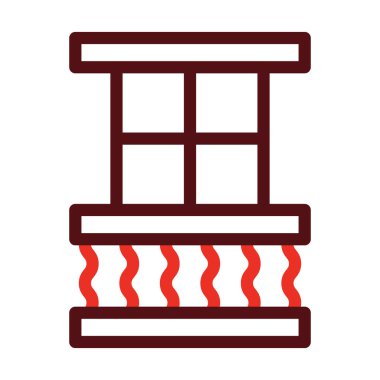 Kişisel ve ticari kullanım için Balkon Kabartma İki Renk Simgesi