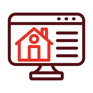 Kişisel ve Ticari Kullanım İçin Gayrimenkul Web Sitesi Glyph İki Renk Simgesi