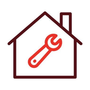 Kişisel ve Ticari Kullanım İçin Ev Yenileme Simgesi İki Renk Simgesi