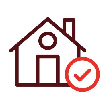 Kişisel ve Ticari Kullanım İçin Ev Seçimi Sembolü İki Renk Simgesi