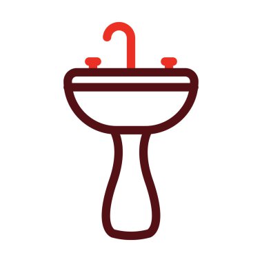 Kişisel ve ticari kullanım için lavabo Kabartma İki Renk Simgesi