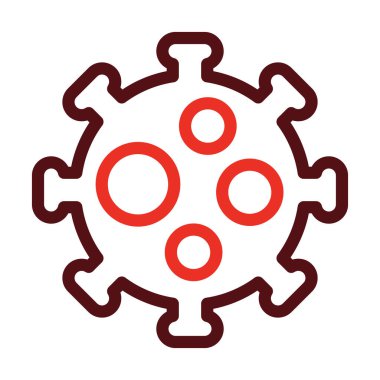 Kişisel ve ticari kullanım için Virüs Kabartma İki Renk Simgesi