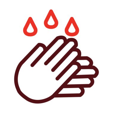 Kişisel ve ticari kullanım için el yıkama sembolü iki renk simgesi