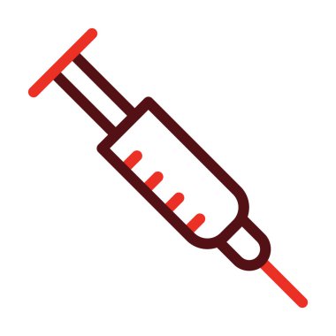 Kişisel ve ticari kullanım için Şırınga Kabartması İki Renk Simgesi