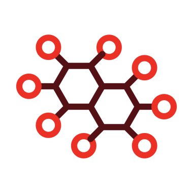 Kişisel ve Ticari Kullanım İçin Molekül Kabartma İki Renk Simgesi