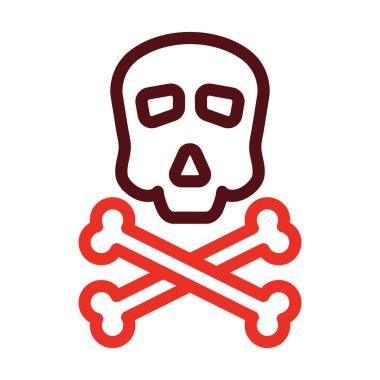 Kişisel ve ticari kullanım için Kurukafa Kabartması İki Renk Simgesi