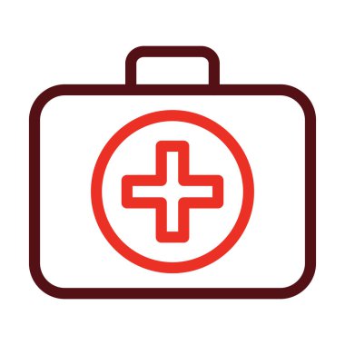 Kişisel ve ticari kullanım için ilk yardım seti kabartma iki renk simgesi
