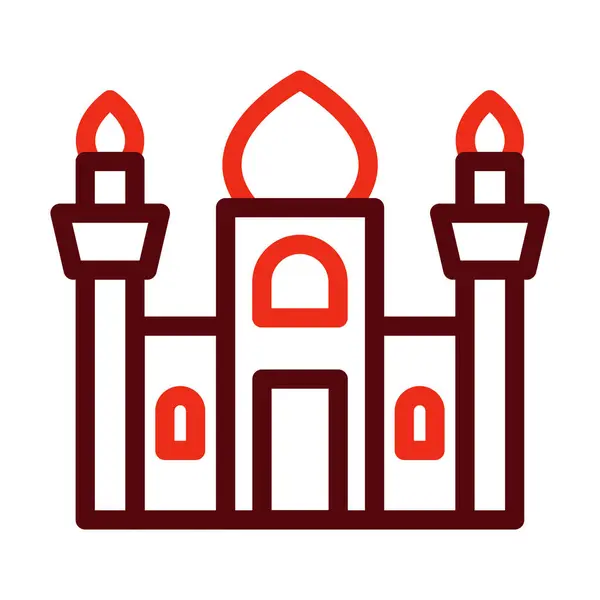 Zweifarbiges Symbol Für Den Persönlichen Und Kommerziellen Gebrauch Der Moschee — Stockvektor