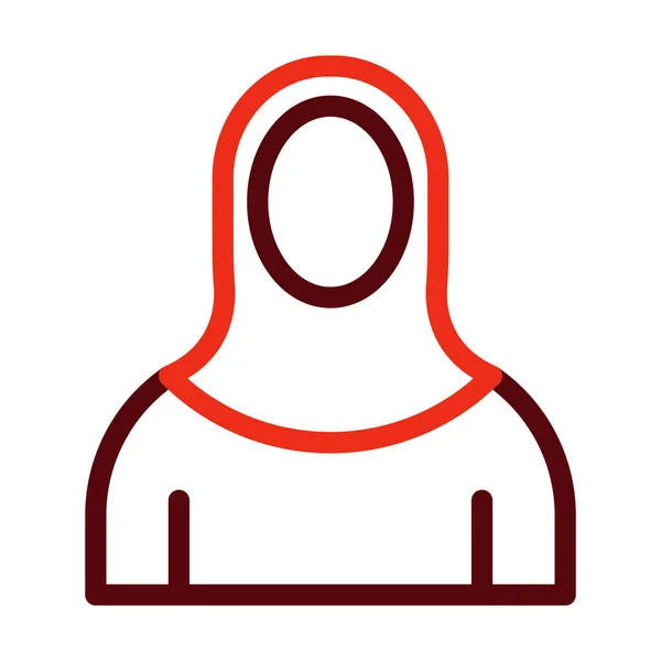 Ісламська Жінка Гліф Дві Кольорові Ікони Особистого Комерційного Використання — стоковий вектор