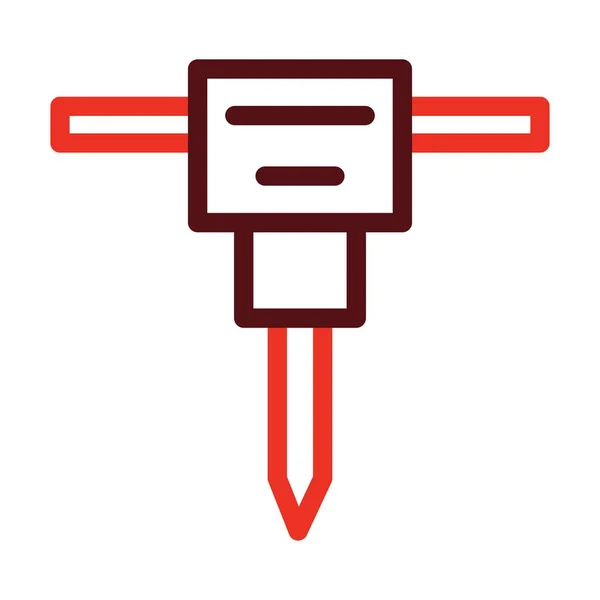 Jack Hammer Glyphe Icône Deux Couleurs Pour Usage Personnel Commercial — Image vectorielle
