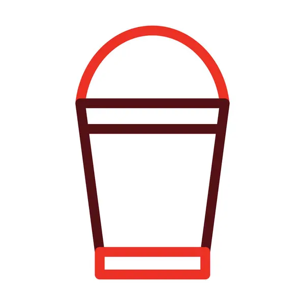 Bucket Glyph Dvě Barevné Ikony Pro Osobní Komerční Použití — Stockový vektor