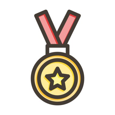 Madalya Kalın Çizgisi Kişisel ve Ticari Kullanım İçin Renklerle Dolu