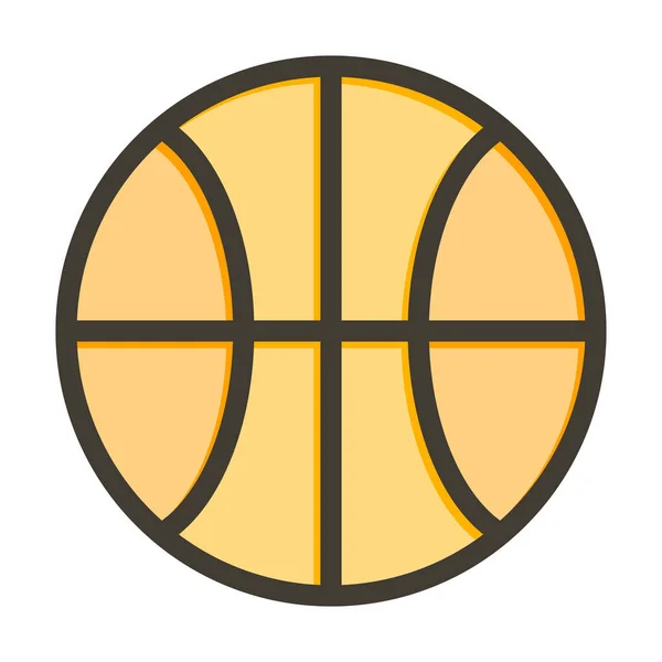 Толстая Линия Баскетбола Заполненные Цвета Личного Коммерческого Использования — стоковый вектор