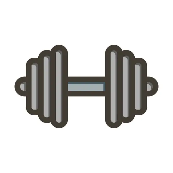 Dumbbell Thick Line Filled Colors Personal Commercial Use — Stock Vector