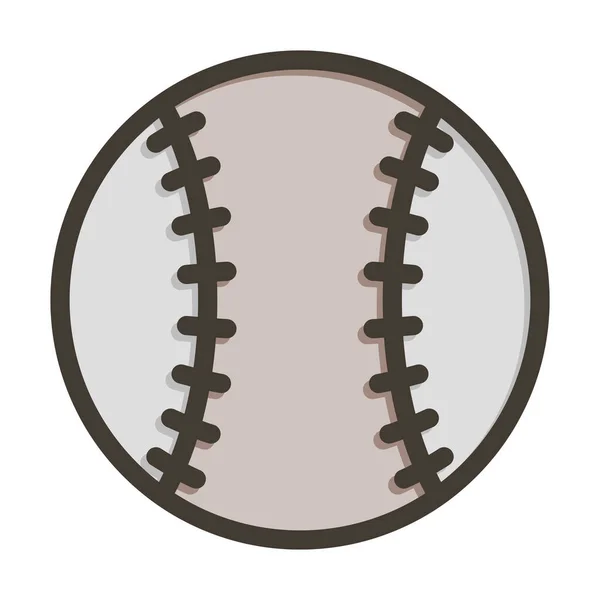 Baseball Gruba Linia Wypełniona Kolorami Użytku Osobistego Komercyjnego — Wektor stockowy