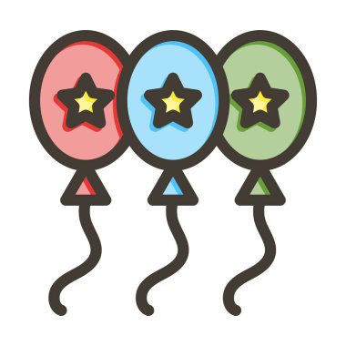 Balon Kalın Çizgisi Kişisel ve Ticari Kullanım İçin Renklerle Dolu