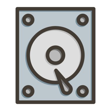Hard Disk Kalın Çizgisi Kişisel ve Ticari Kullanım İçin Renklerle Dolu