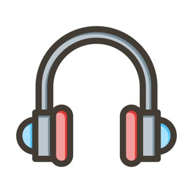 Kulaklık Kalın Çizgisi Kişisel ve Ticari Kullanım İçin Renklerle Dolu