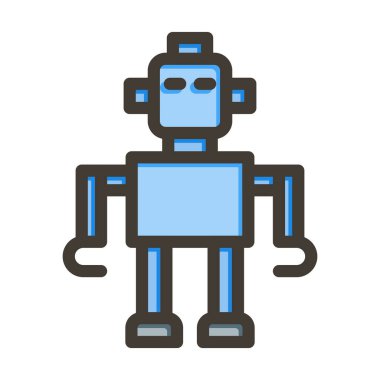 Robot Kalın Çizgisi Kişisel ve Ticari Kullanım İçin Renklerle Dolu