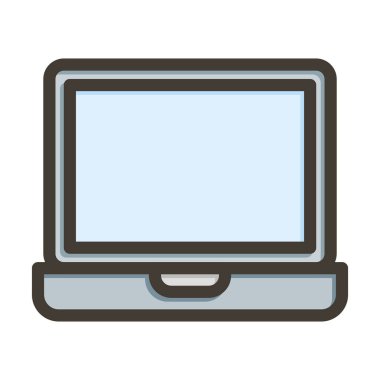 Laptop Kalın Çizgisi Kişisel ve Ticari Kullanım İçin Renklerle Dolu