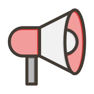 Megafon Kalın Çizgisi Kişisel ve Ticari Kullanım İçin Renklerle Dolu