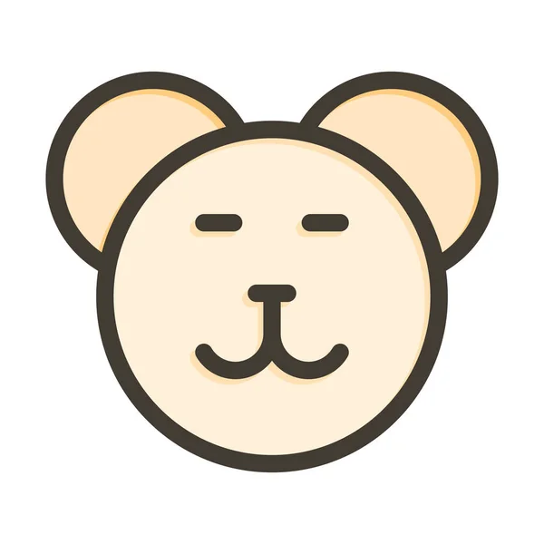 Тедді Ведмідь Товста Лінія Заповнені Кольори Особистого Комерційного Використання — стоковий вектор
