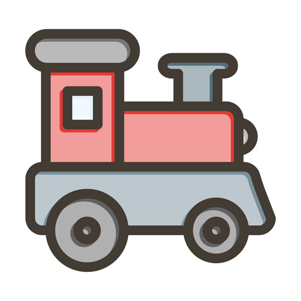 Толстая линия игрушечного поезда заполненные цвета для личного и коммерческого использования