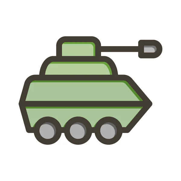 Toy Tank Vastag Vonal Töltött Színek Személyes Kereskedelmi Használatra — Stock Vector